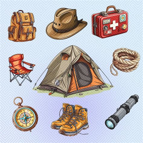 Camping Gear Clipart Cartoon Cliparts Cartoon Camping - Etsy