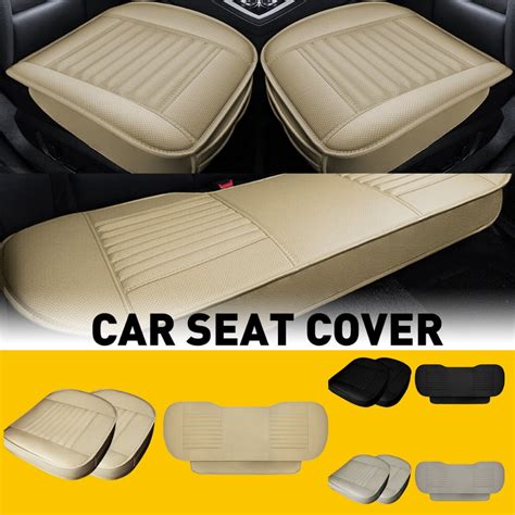 Car Seat Cover Full Surround Universal Cushion, Beige Front and Rear Split Car Seat Cover Auto ...