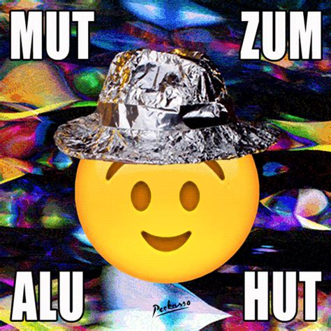 Smile Emoji Wearing Tin Foil Hat GIF | GIFDB.com