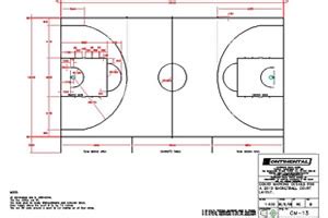 Basketball court diagram labelled: lines, markings and positions - minetbw.co.bw