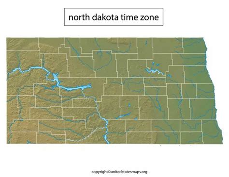 North Dakota Time Zone Map | US Time Zone Map North Dakota