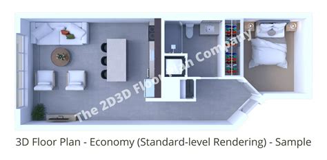 3D Apartment Floor Plans, Studio, 1, 2, 3 and 4 Bedroom Apartment 3D Floor Plans