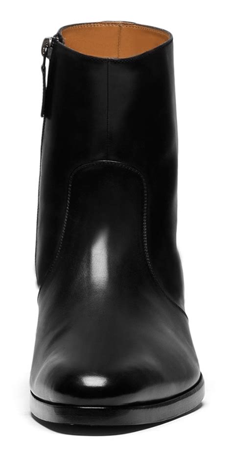 HANDMADE MEN LEATHER SIDE ZIPPER BOOTS, MENS GENUINE LEATHER DRESS BOOT, MENS BLACK BOOT ...