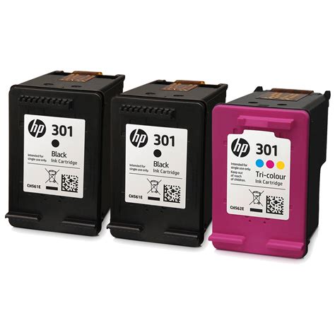 HP 301 - 2x Original HP 301 Black & 1x 301 Tri-Colour Ink Cartridges - Ink Trader