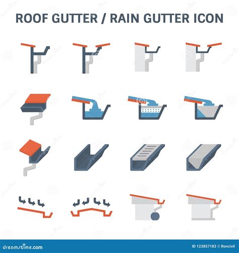 Roof Gutter Icon stock vector. Illustration of line - 123857183