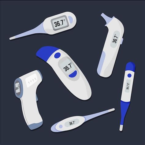 Types Of Thermometer - 3 Different Types Of Thermometers On A White Background High Res Vector ...