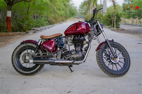 Modified Royal Enfield Bullet 350 Bobber ‘Torpedo’ by PMS Moto