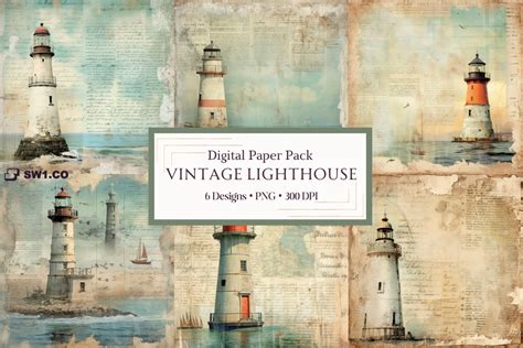 Vintage Lighthouse Backgrounds Graphic by sw1co design · Creative Fabrica