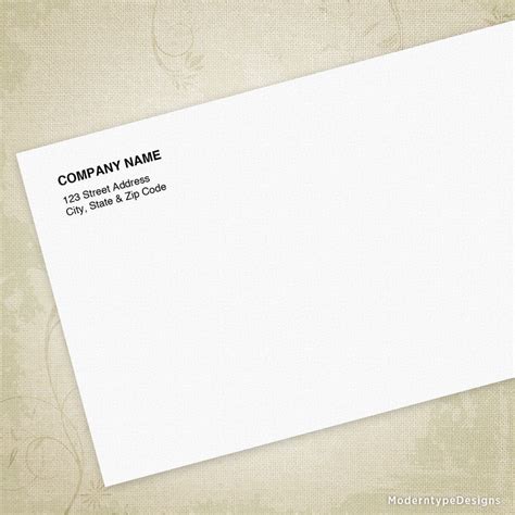 No. 10 Standard Envelope Printable, Editable