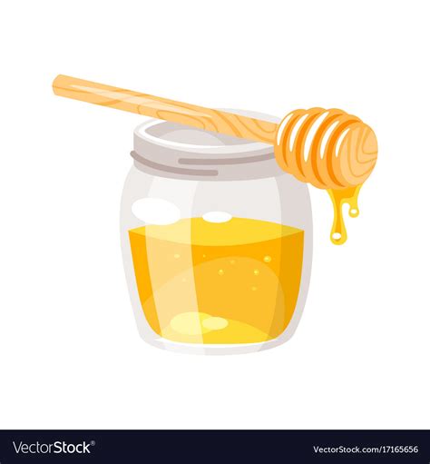 Glass honey jar Royalty Free Vector Image - VectorStock