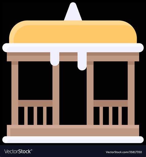 Pavilion in winter icon city related Royalty Free Vector