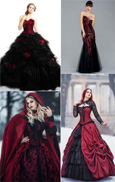 Black Red Gothic Wedding Dresses : Black And Red Gothic Wedding Dresses Ucenter Dress / 7% ...