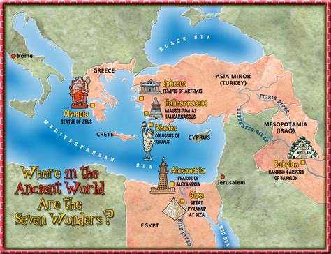 The Seven Wonders of the Ancient World map | Dogfoose.com (Michael Kline)