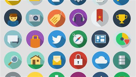 Free download: Modern long shadow icons | Webdesigner Depot