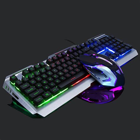 VKTECH 104 keys Gaming Mechanical Keyboard Mouse Set USB Wired Ergonomic RGB Backlight Keyboard ...