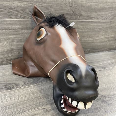 HORSE HEAD MASK CREEPY HALLOWEEN COSTUME THEATER PROP… - Gem