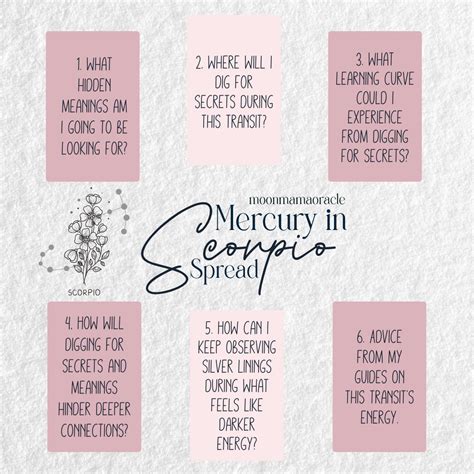 Mercury in Scorpio in 2024 | Tarot card layouts, Tarot card spreads, Oracle card spreads