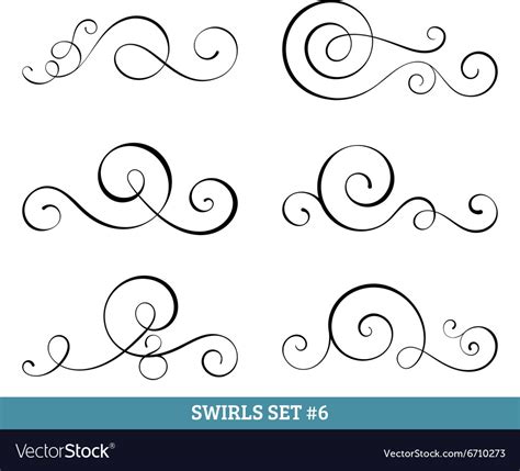 Calligraphic swirls collection Royalty Free Vector Image