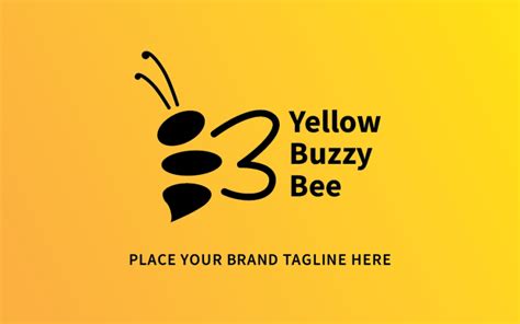 Yellow Buzzy Bee Logo Template #317533 - TemplateMonster