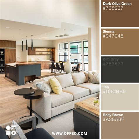 Modern House Interior Colour Schemes - Green Yellow Interior Color Analogous Colors Brown ...