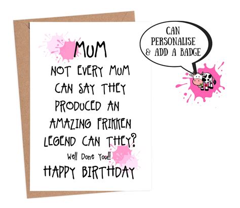 Funny Birthday Card Mum Birthday Card Funny Mom Birthday - Etsy Australia