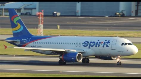 Spirit Airlines Airbus A320-232 [N613NK] takeoff from PDX - YouTube