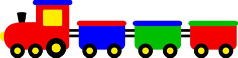 Cute Colorful Train - Free Clip Art