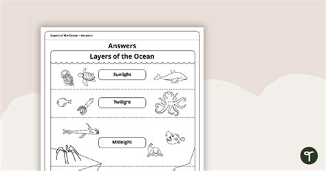 Layers Of The Ocean Worksheet