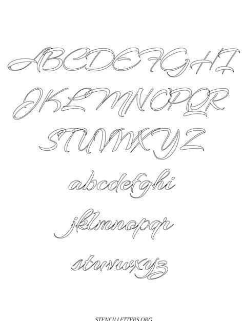 Printable Cursive Letter Stencils