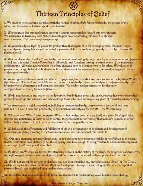 Thirteen Principles of Belief | Wiccan beliefs, Wiccan rede, Pagan beliefs