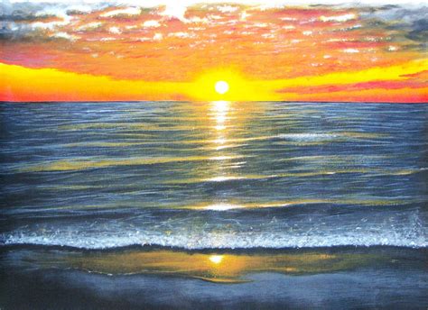 Sunset Beach - Acrylic on canvas : r/painting