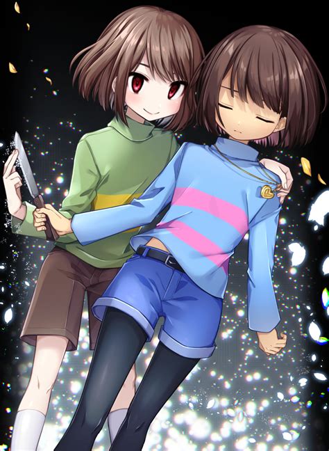 frisk and chara (undertale) drawn by leftporygon | Danbooru