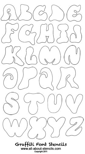 Graffiti Fonts Stencil Patterns Free and Printable for Graffiti Stenciling Art