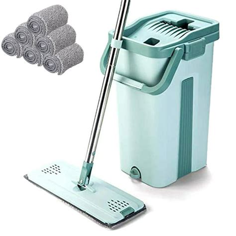 Microfiber Floor Mop and Bucket System Self Wash & Dry Mop For Hardwood,Laminate and Tile ...