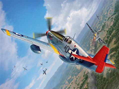 Tuskegee Airmen P-51 Mustang Digital Art by Stu Shepherd