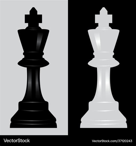 King black and white chess piece Royalty Free Vector Image