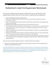 Rutherford's Gold Foil Experiment Worksheet.pdf - Rutherford's Gold Foil Experiment Worksheet ...