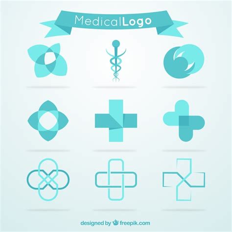 Premium Vector | Blue medical logo collection