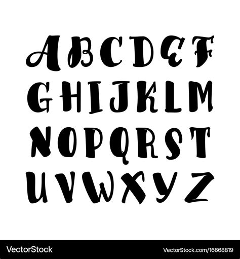 Alphabet calligraphic font unique custom Vector Image