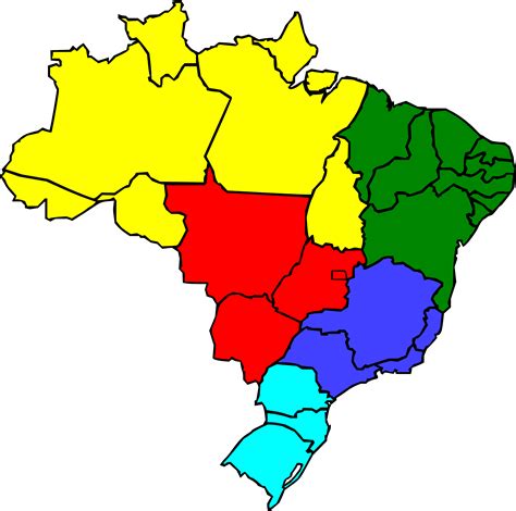 Clipart - Colored map of Brazil