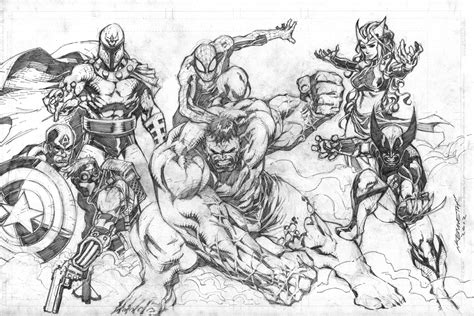 Marvel Superhero Drawings at PaintingValley.com | Explore collection of Marvel Superhero Drawings