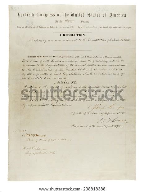 15th Amendment Us Constitution Voting Rights Stock Illustration 238818388