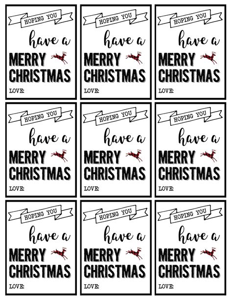 Simple Free Printable Christmas Gift Tags - Printable Word Searches