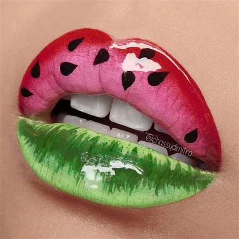 Watermelon Lips Makeup | Lip art makeup, Lip art, Lip artwork