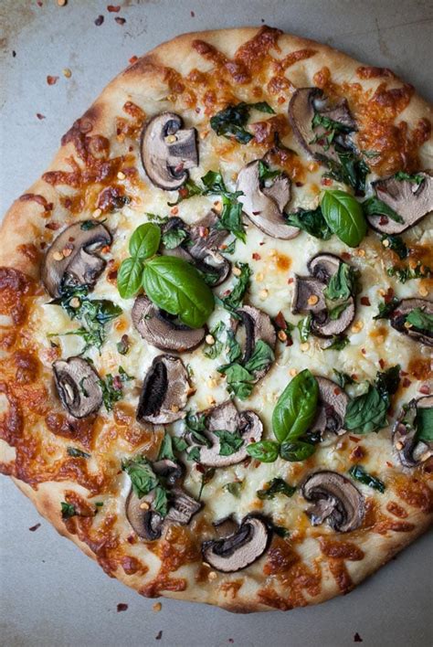 Mushroom, Garlic, & Spinach Pizza - Life is but a Dish