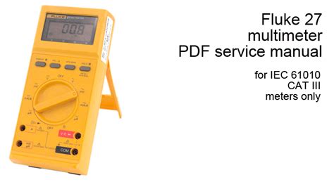 Fluke 27 multimeter service manual - english - User service manuals