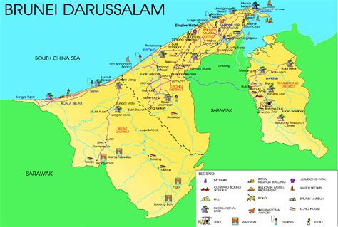 Brunei Darussalam Tourist Map - Brunei Darussalam • mappery