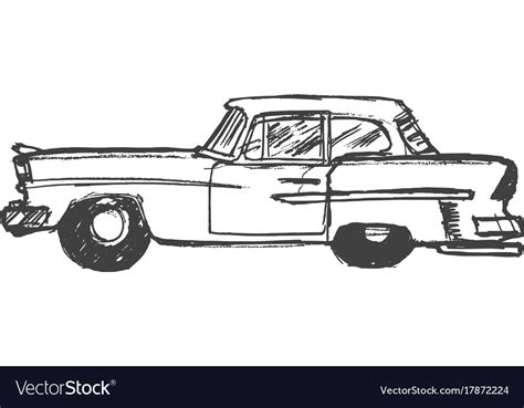 Retro car side view Royalty Free Vector Image - VectorStock