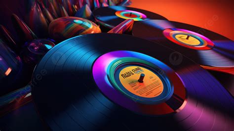 Colorful Stack Of Vinyl Records Background, 3d Illustration Vinyl Product Album Cover Wallpaper ...