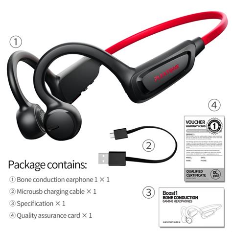 Plextone Boost1 Bone Conduction Bluetooth Wireless Gaming Headset with Mic & Volume Control